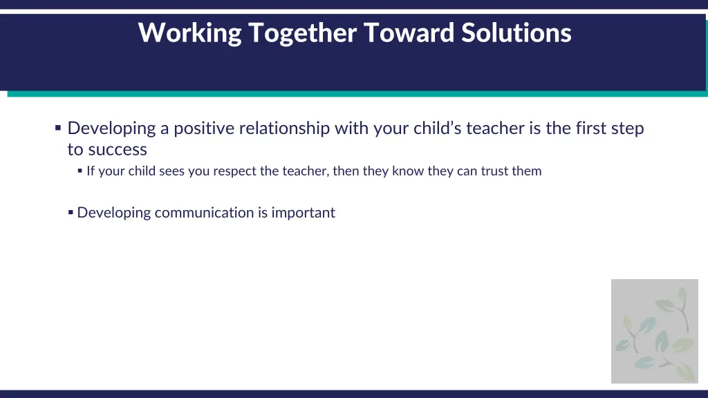 working together toward solutions
