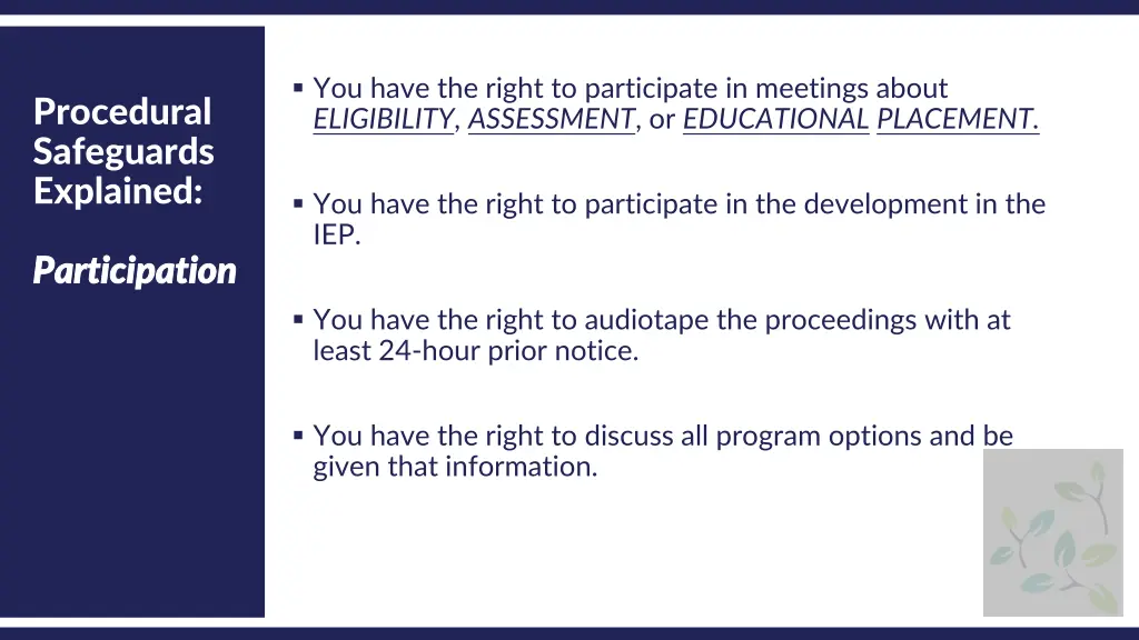 you have the right to participate in meetings