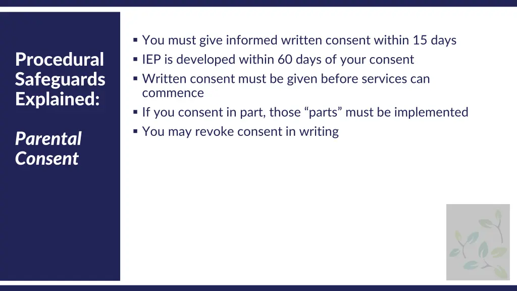 you must give informed written consent within