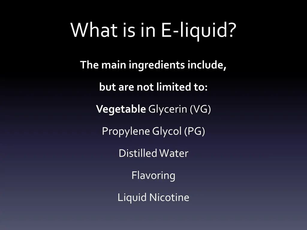 what is in e liquid