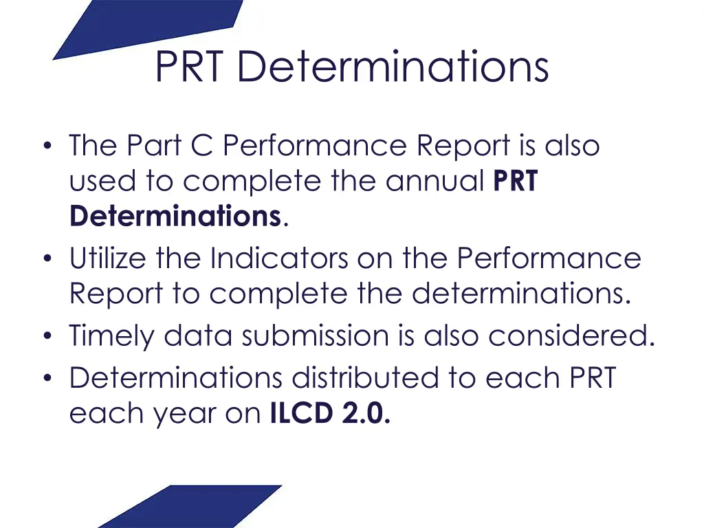 prt determinations