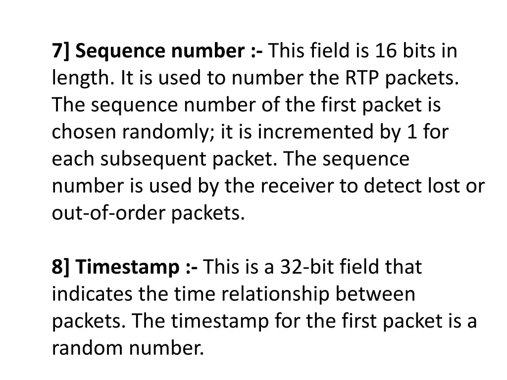 7 sequence number this field is 16 bits in length
