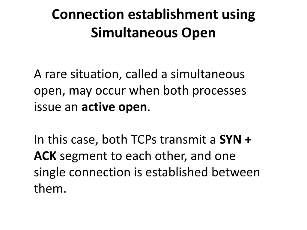 connection establishment using simultaneous open