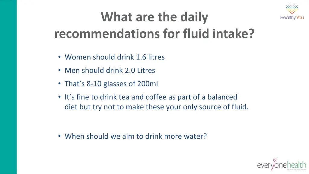 what are the daily recommendations for fluid