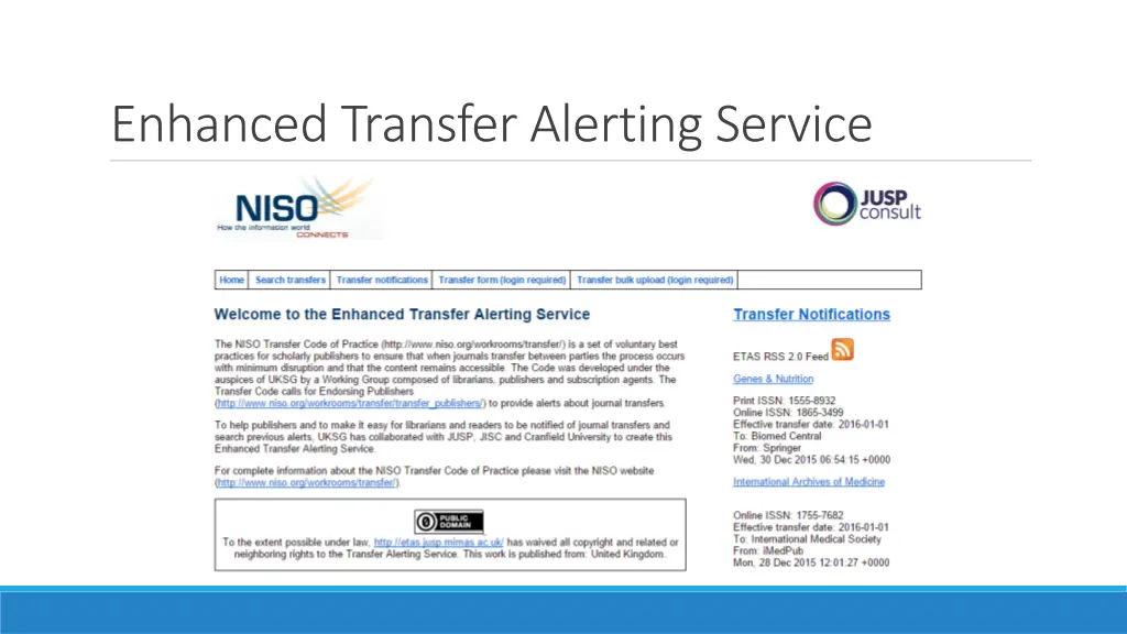 enhanced transfer alerting service