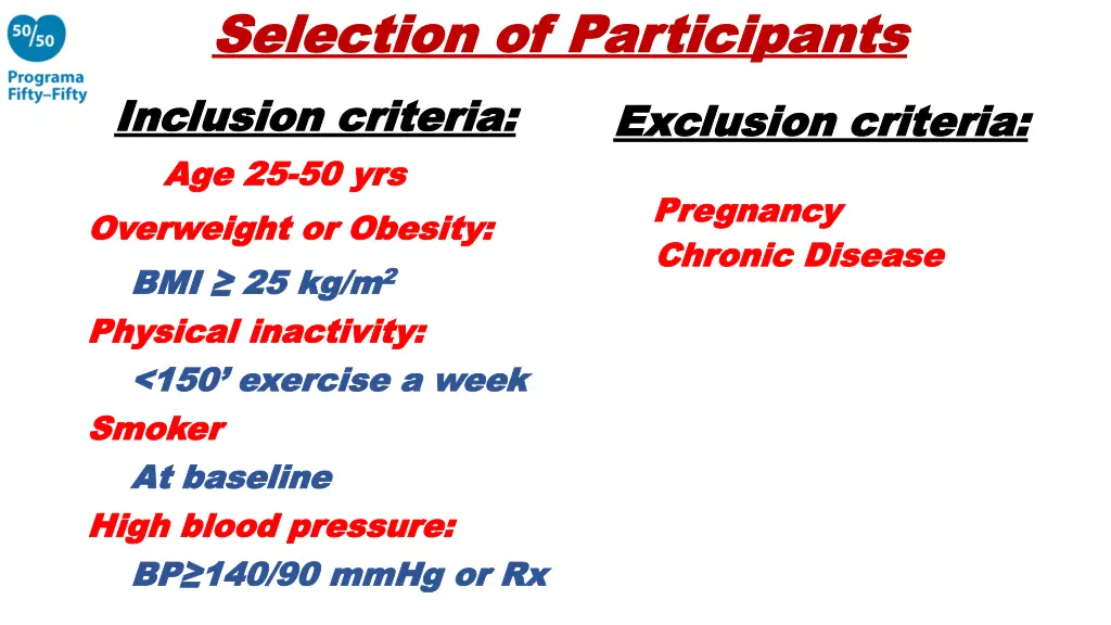 selection of selection of participants