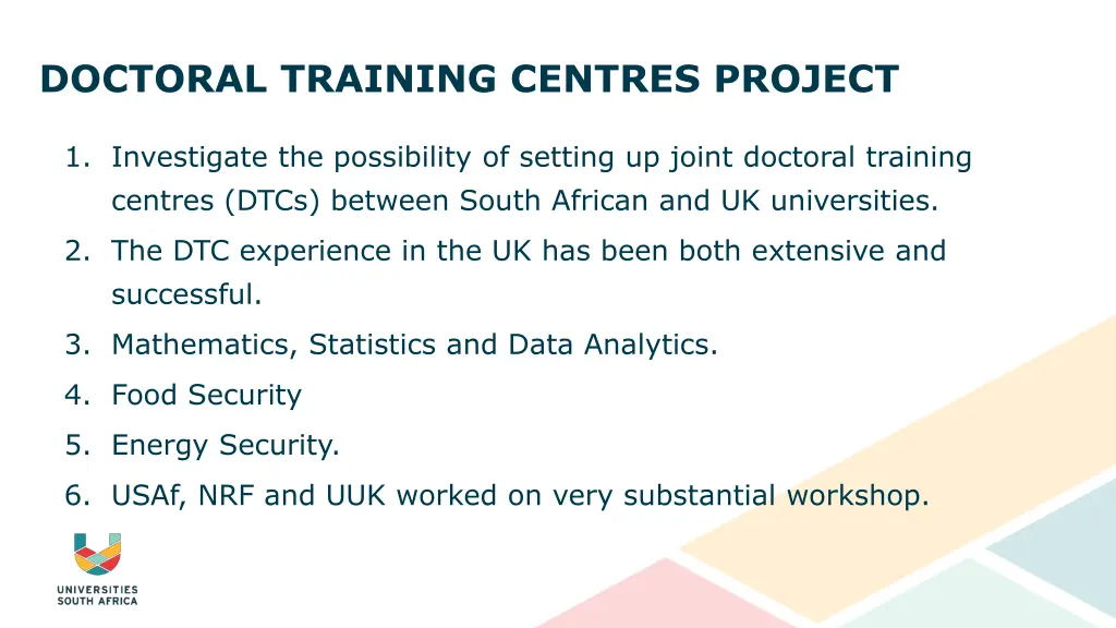 doctoral training centres project