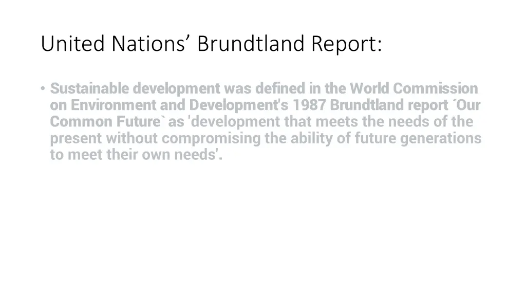 united nations brundtland report