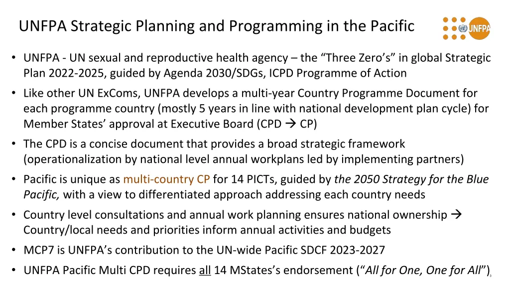 unfpa strategic planning and programming