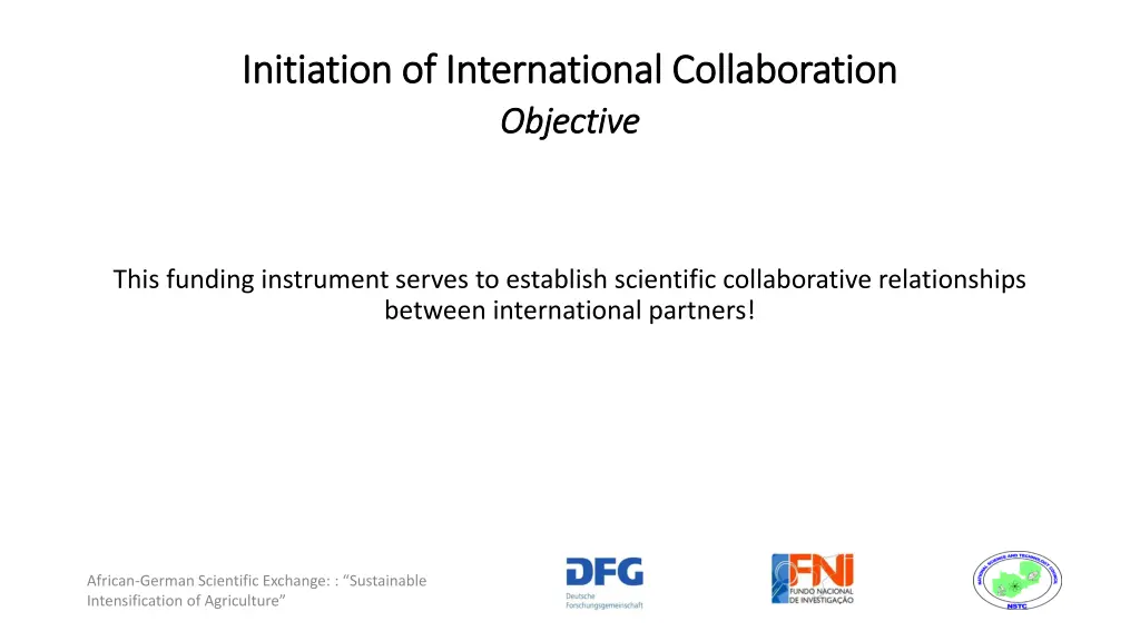 initiation of international collaboration
