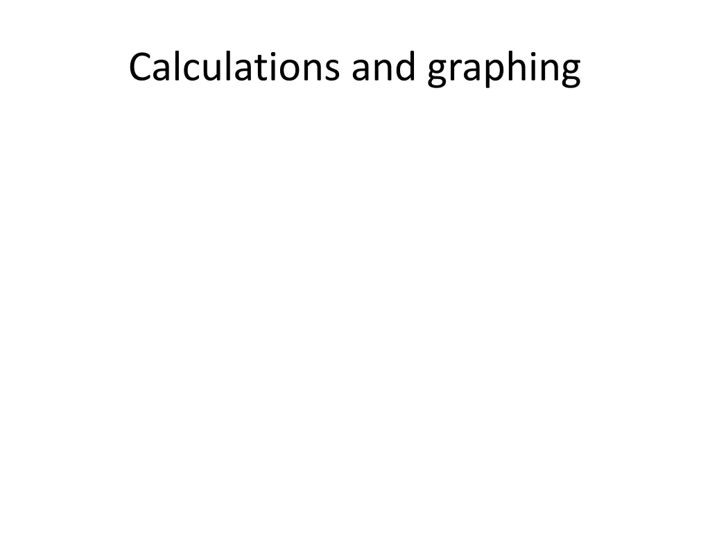 calculations and graphing
