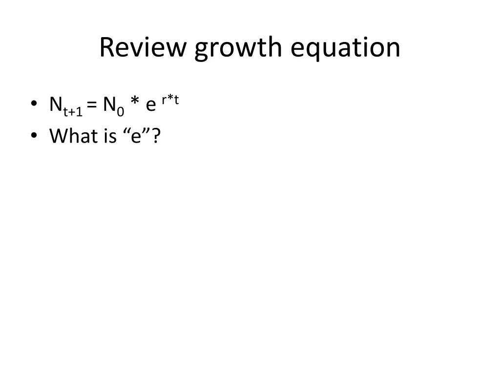 review growth equation