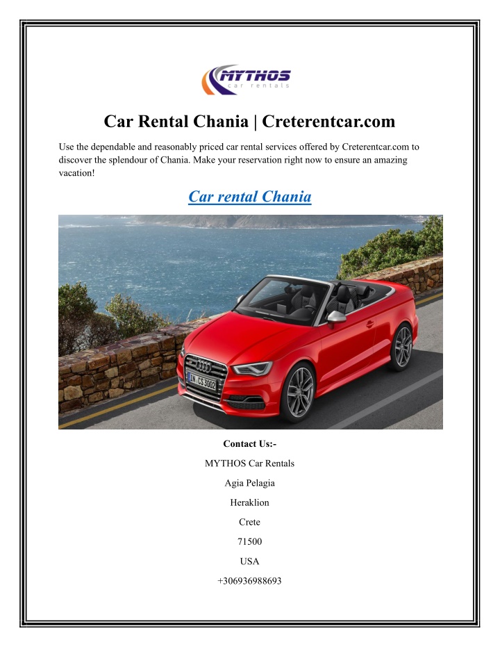 car rental chania creterentcar com