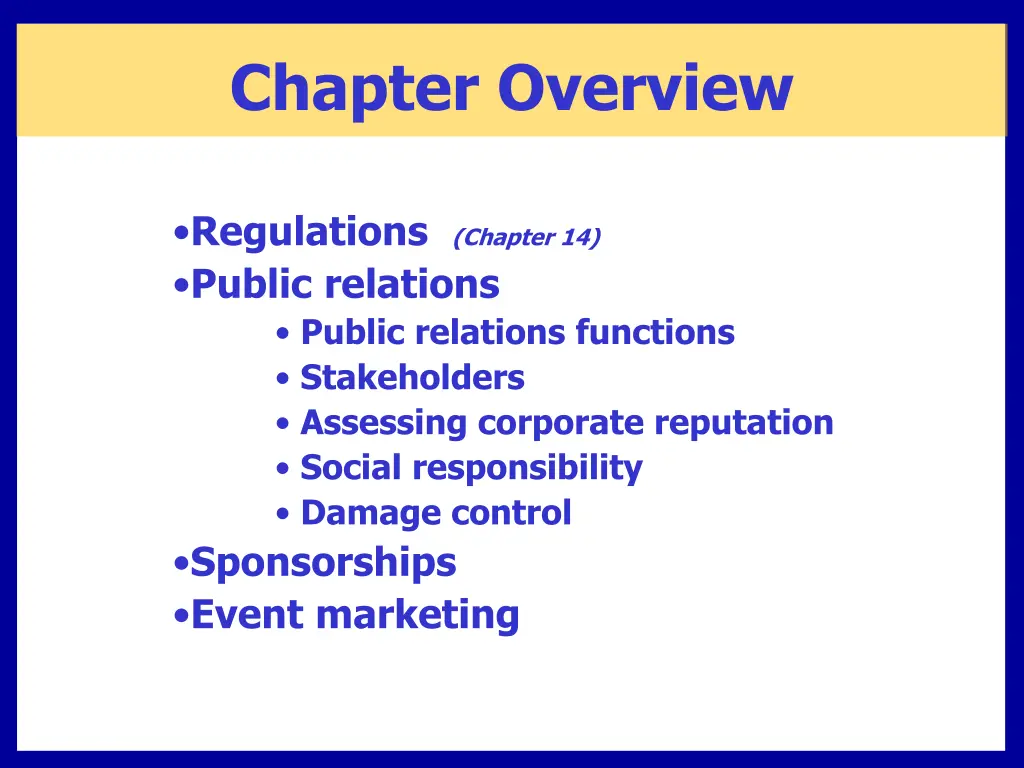 chapter overview