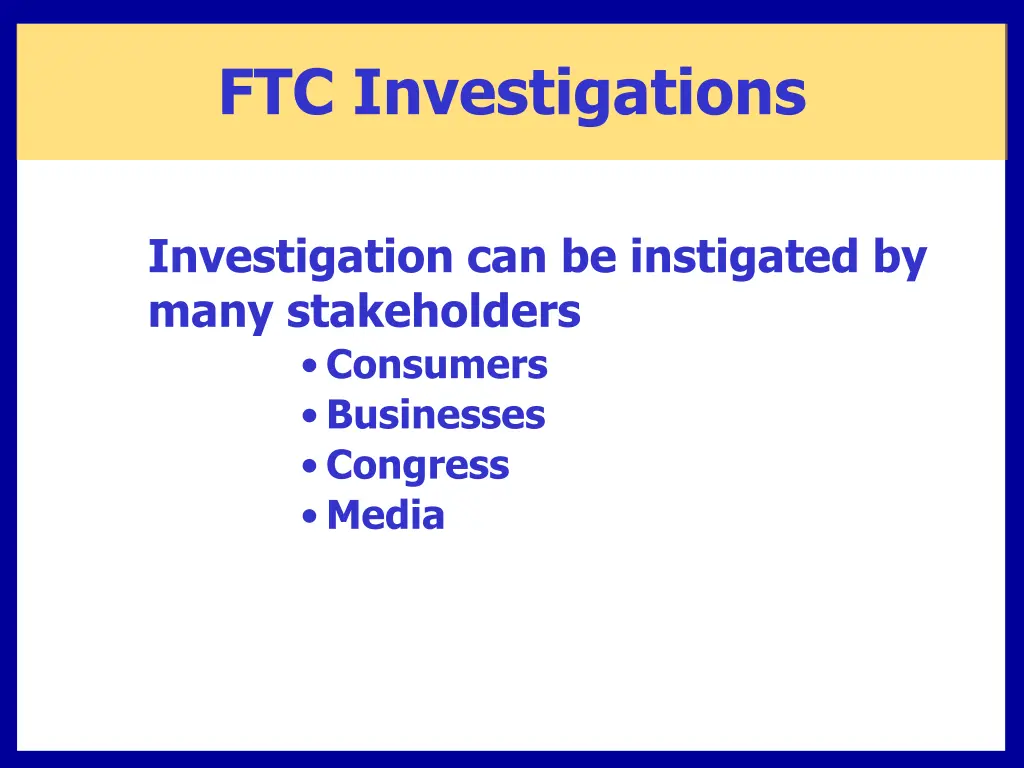 ftc investigations