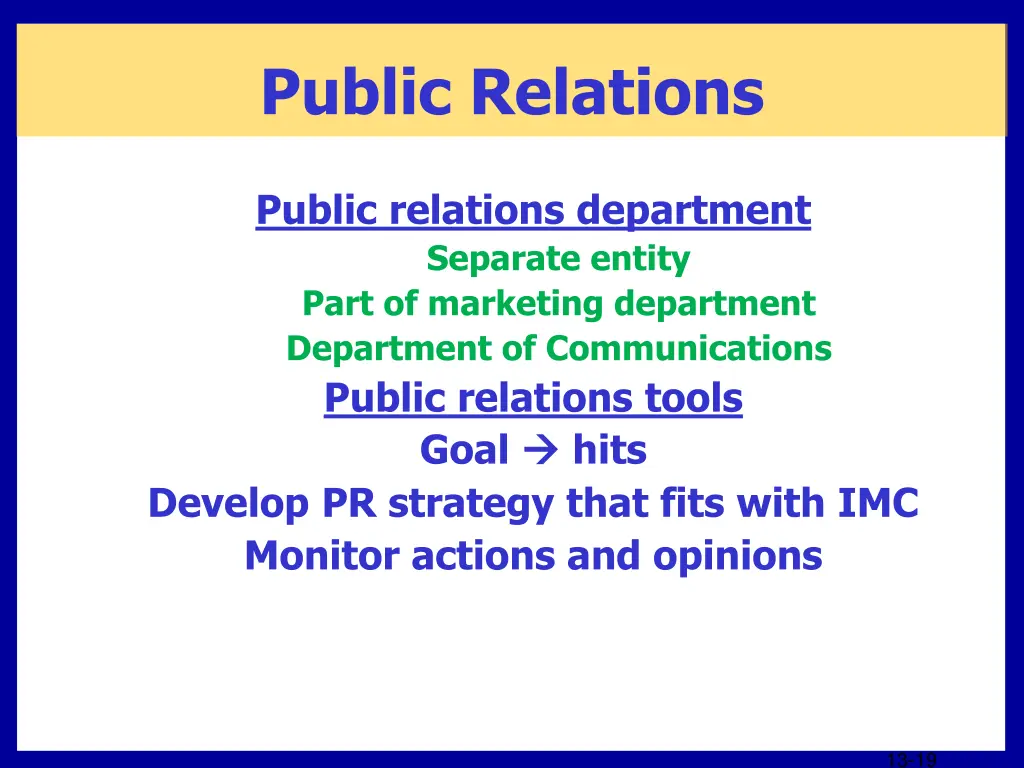 public relations