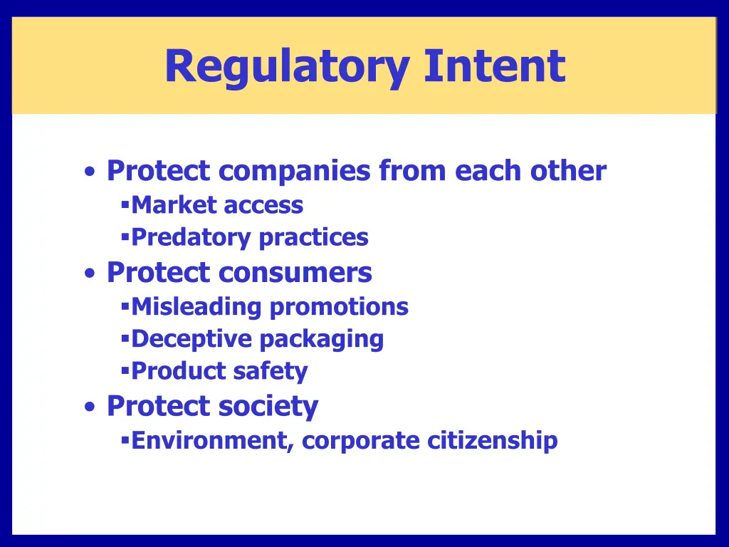 regulatory intent