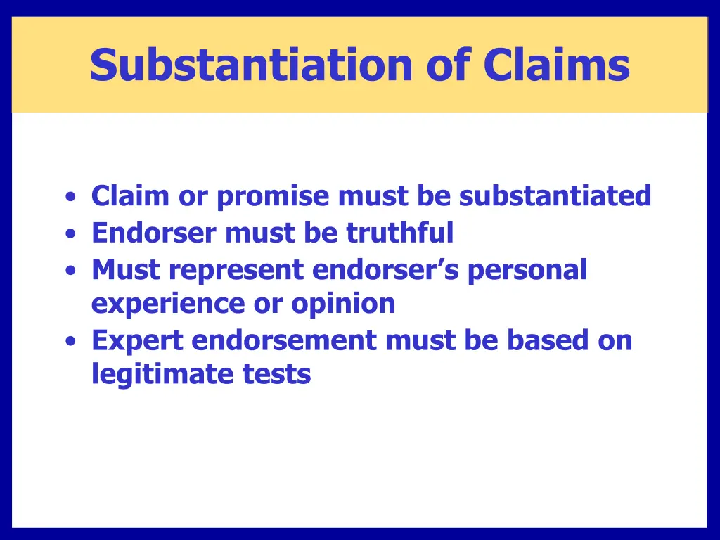 substantiation of claims
