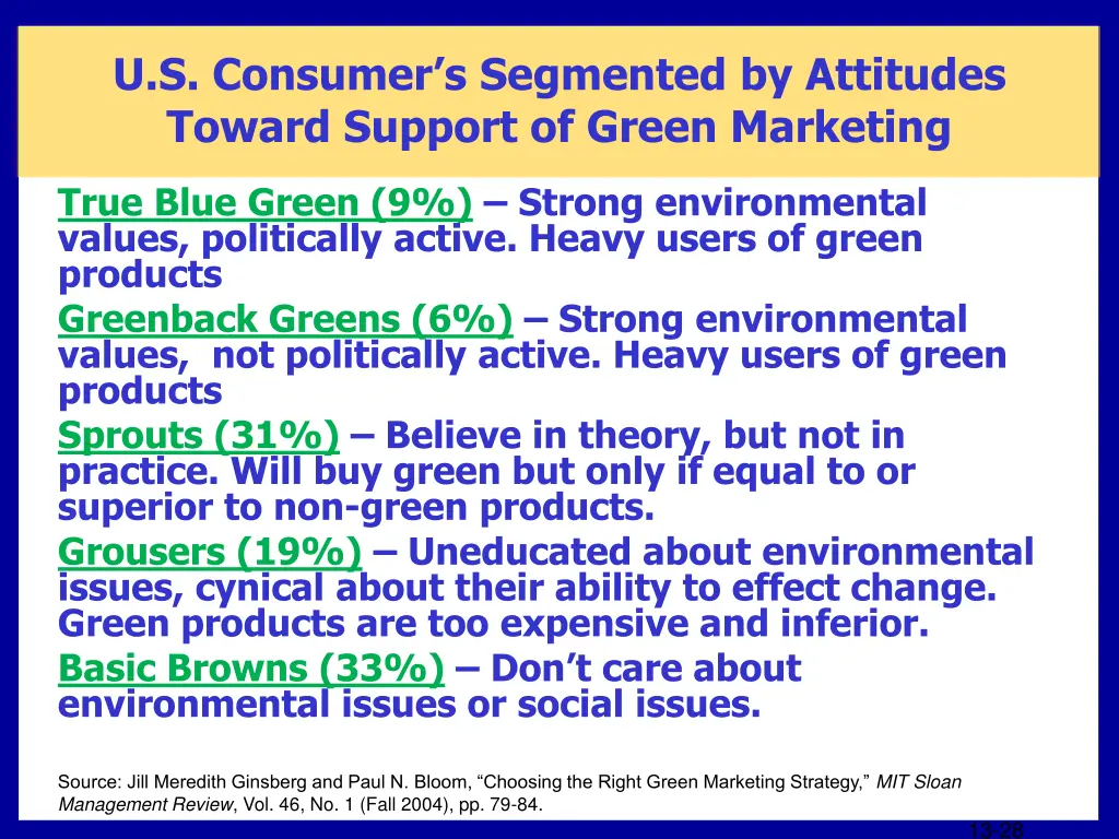 u s consumer s segmented by attitudes toward