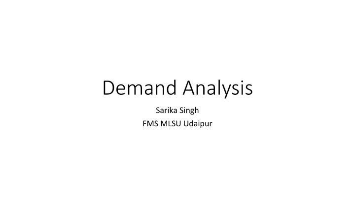 demand analysis