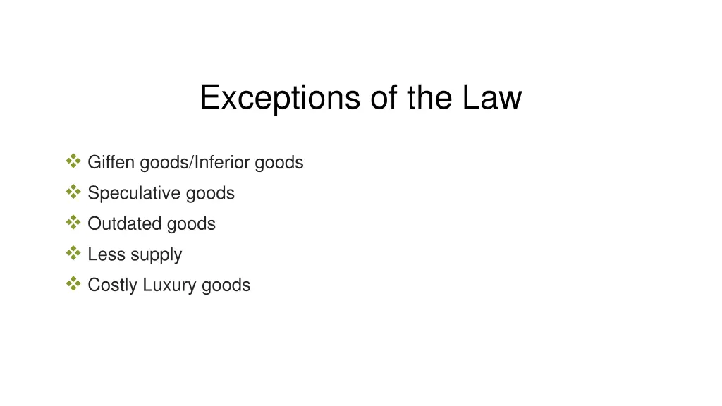exceptions of the law