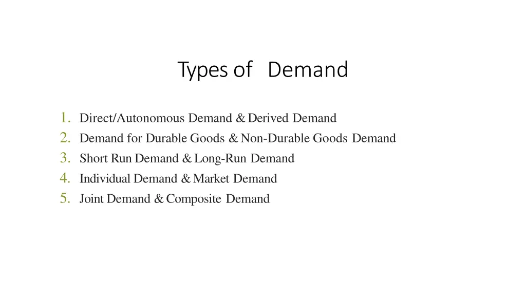 typesof demand