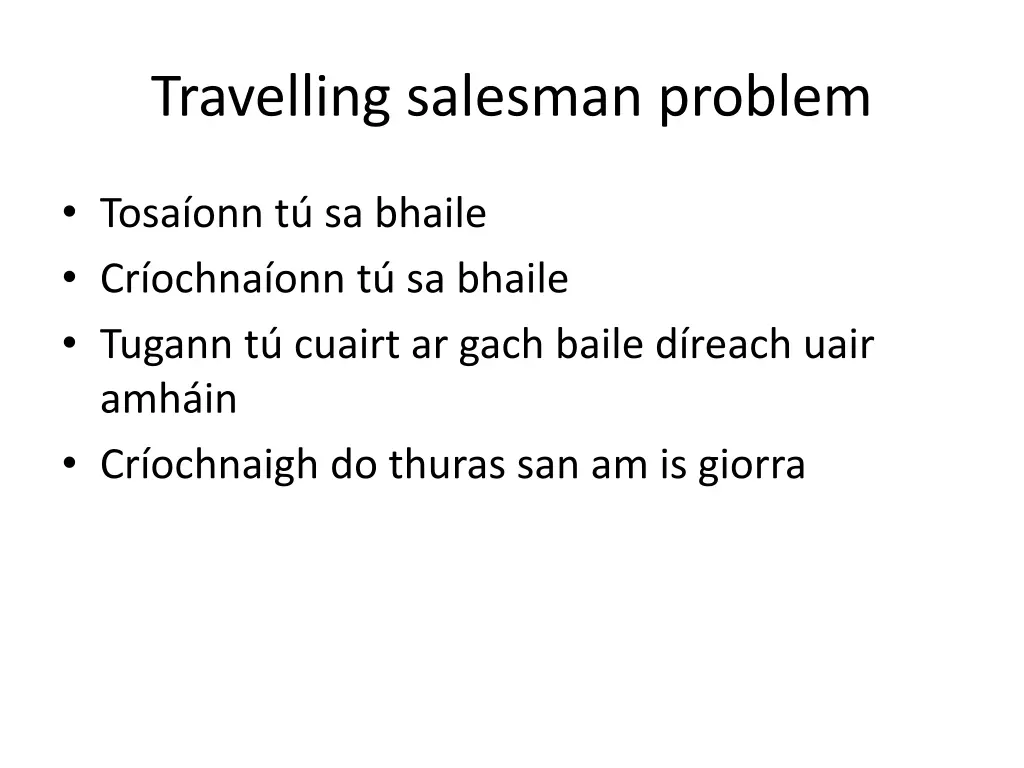 travelling salesman problem