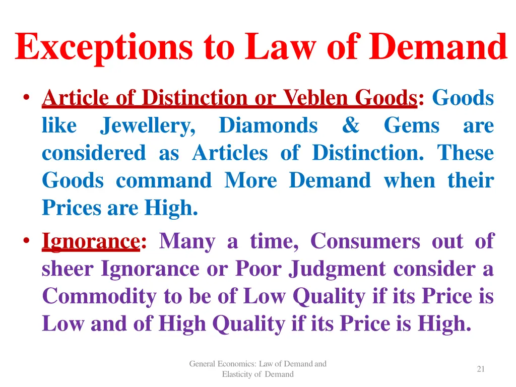 exceptions to law of demand