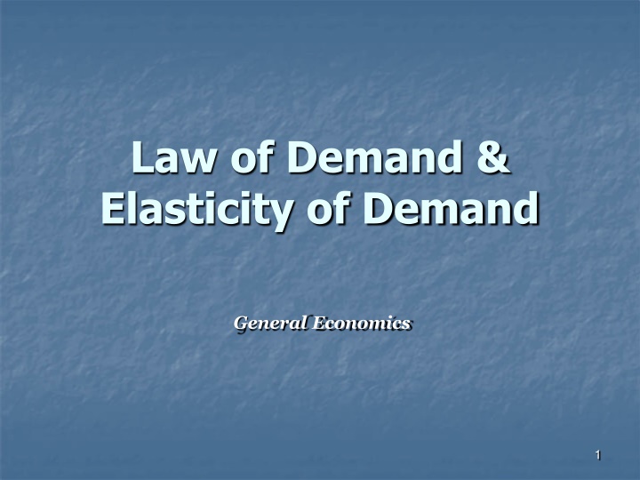 law of demand elasticity of demand