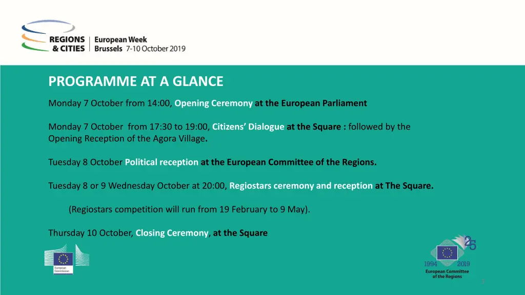 programme at a glance
