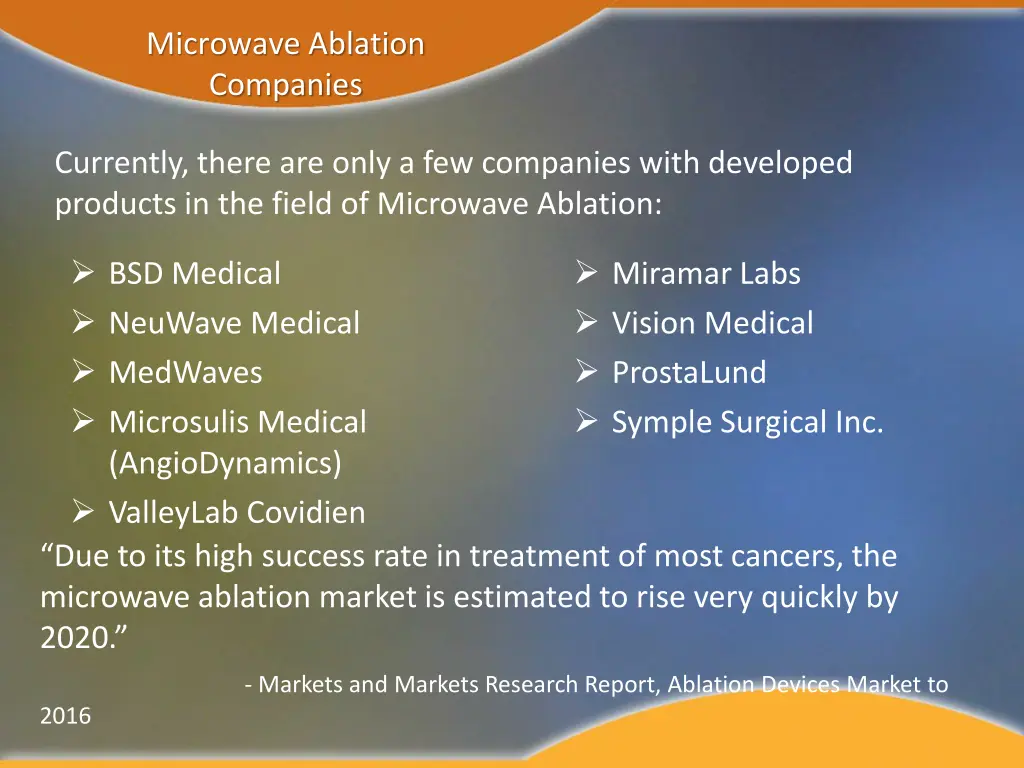 microwave ablation companies