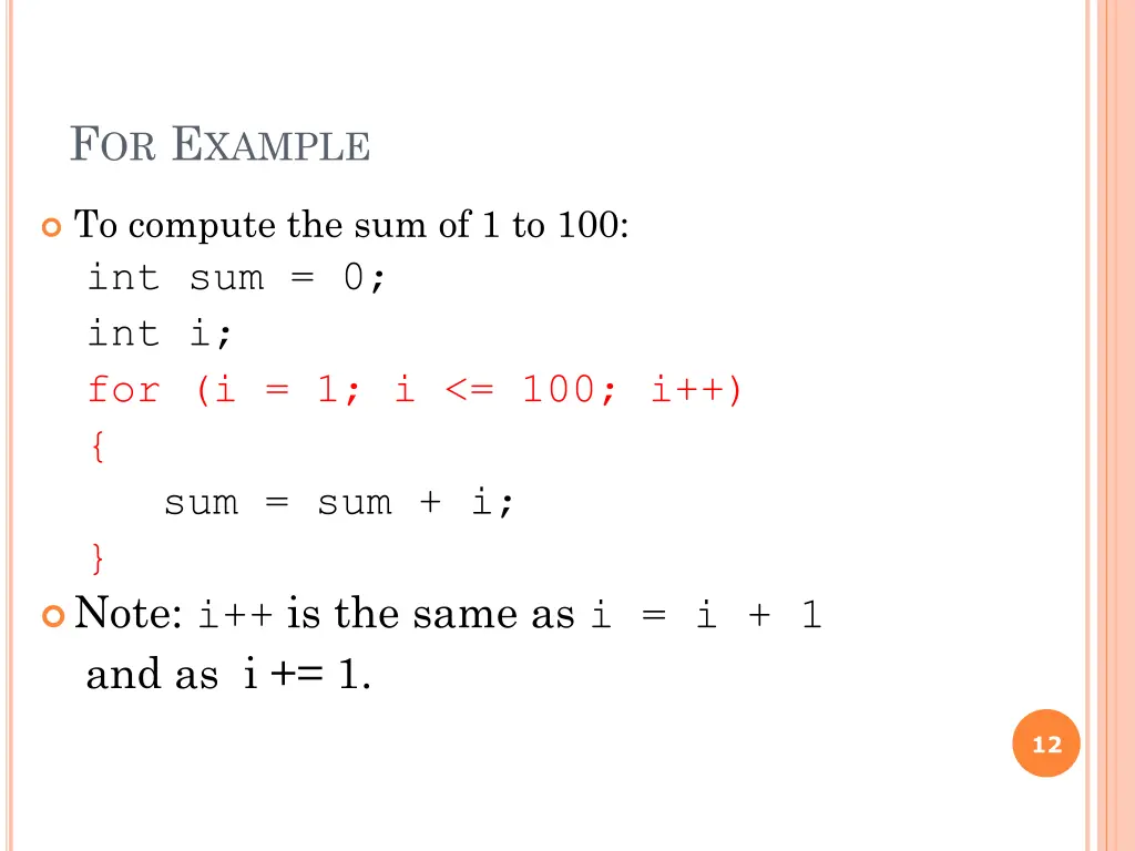 f or e xample
