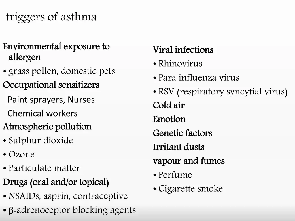 triggers of asthma