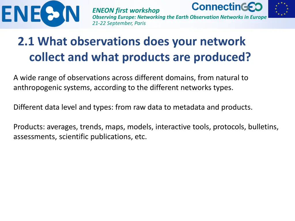 eneon first workshop observing europe networking 1