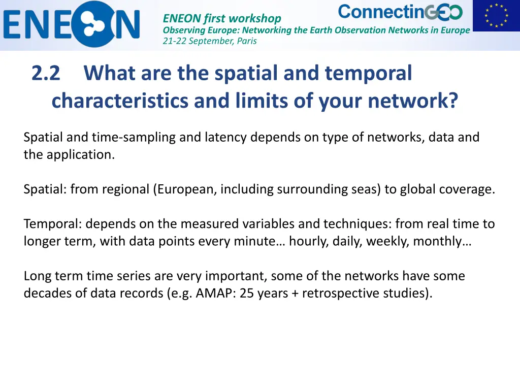 eneon first workshop observing europe networking 2