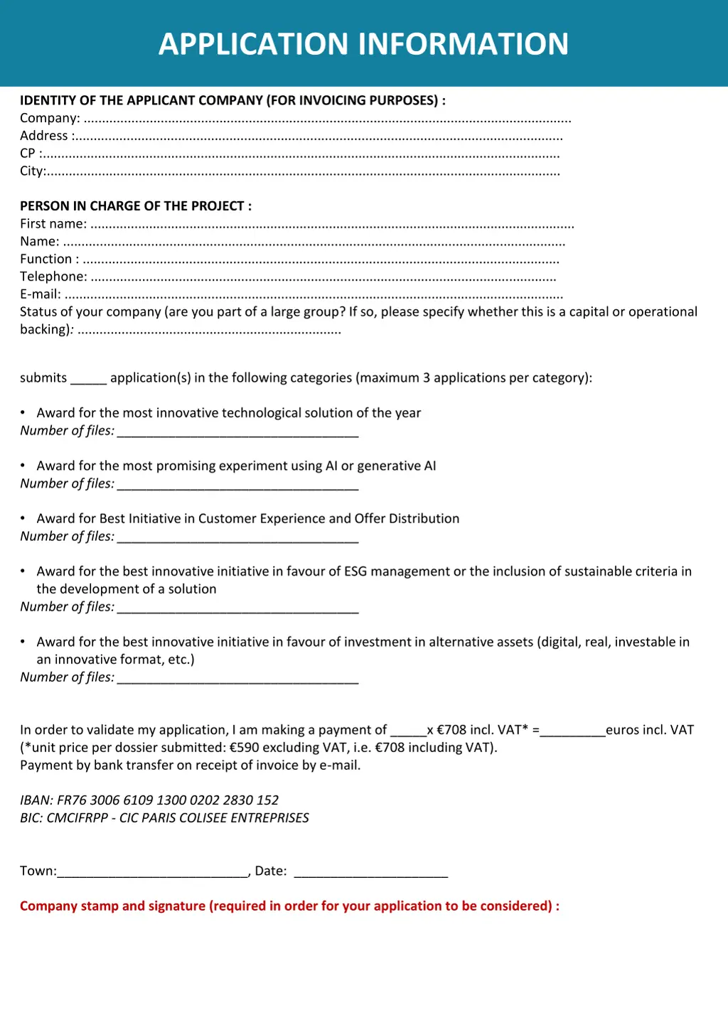application information
