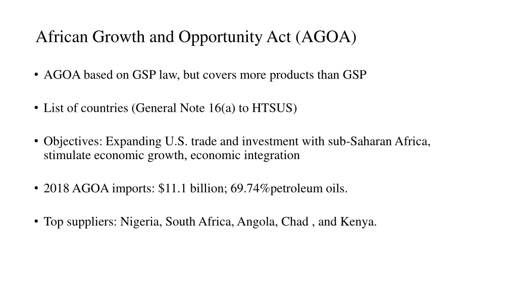 african growth and opportunity act agoa