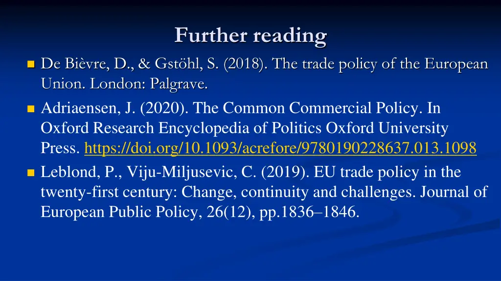 further reading