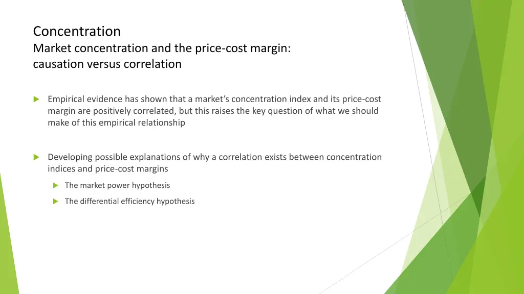 concentration market concentration and the price