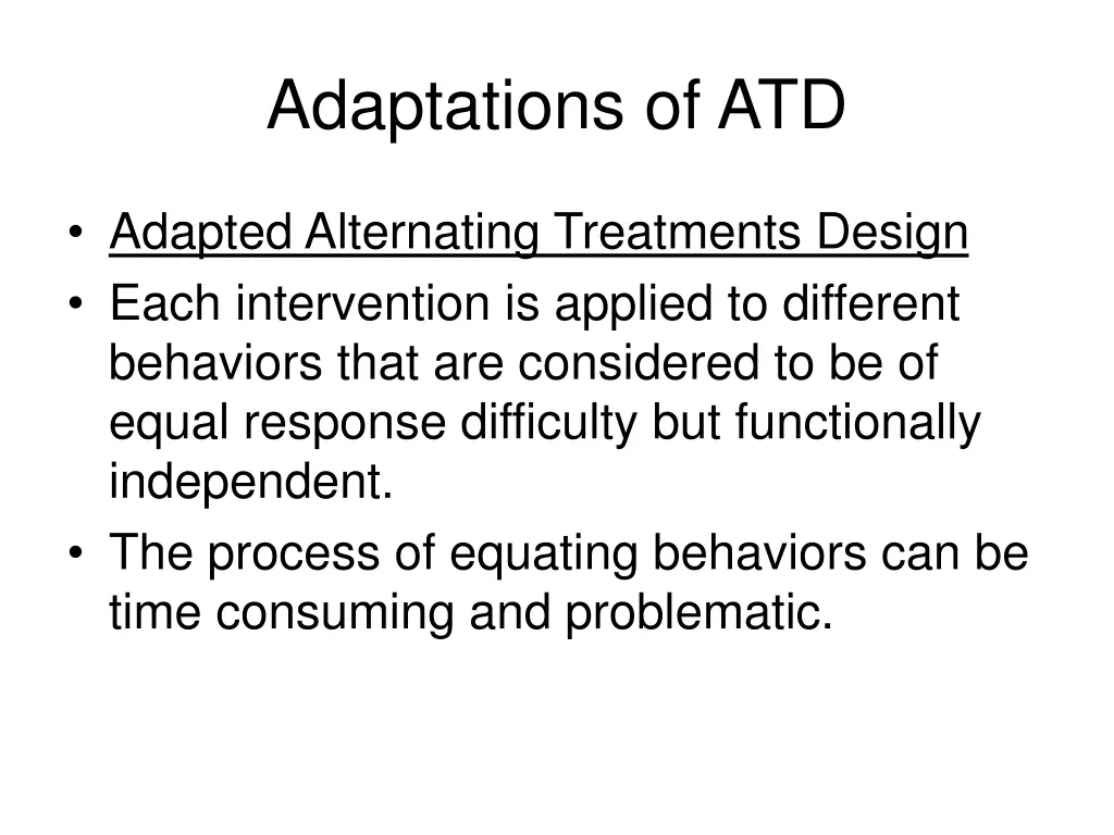adaptations of atd 1