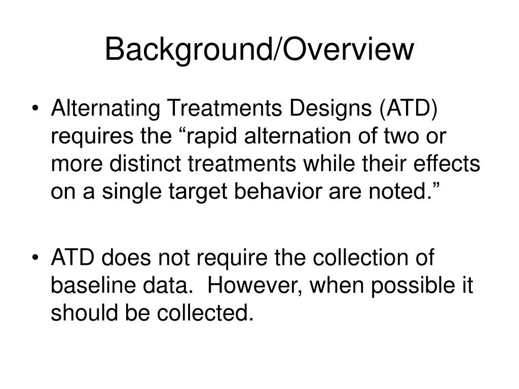 background overview