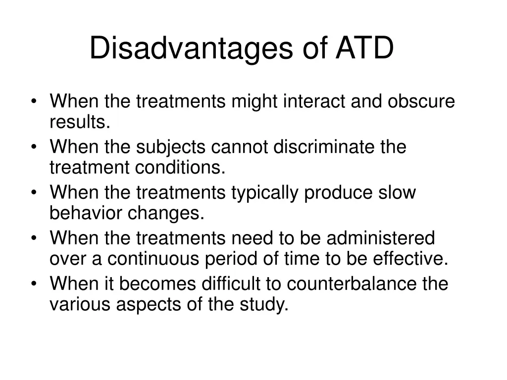disadvantages of atd