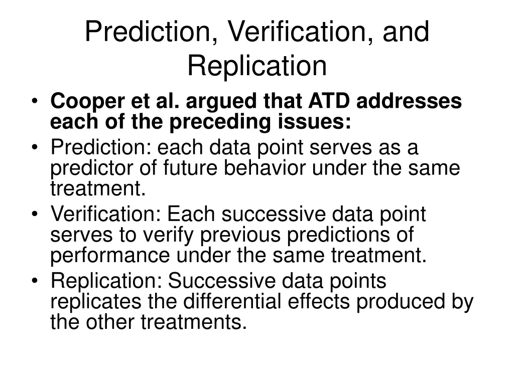 prediction verification and replication cooper