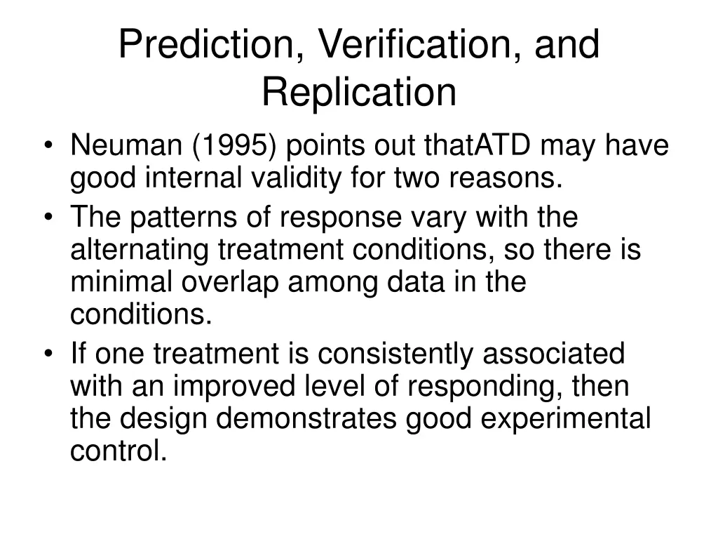 prediction verification and replication neuman