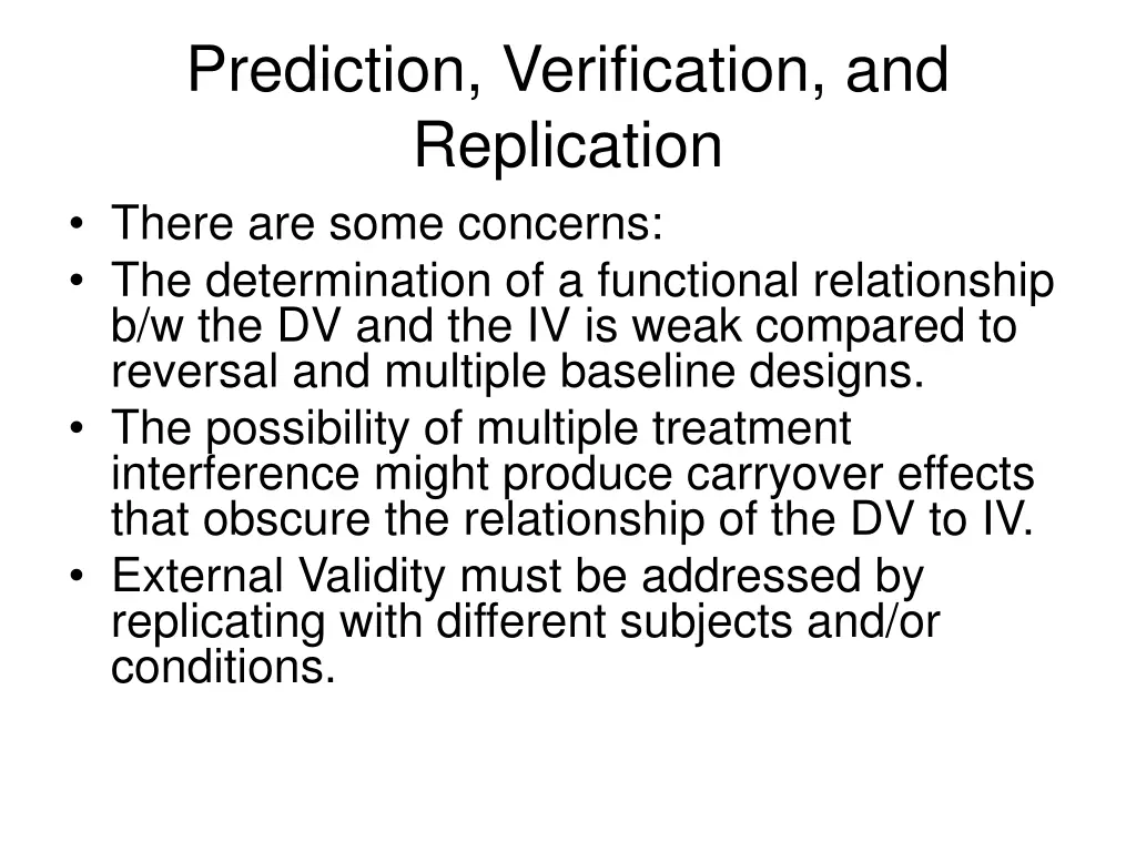 prediction verification and replication there
