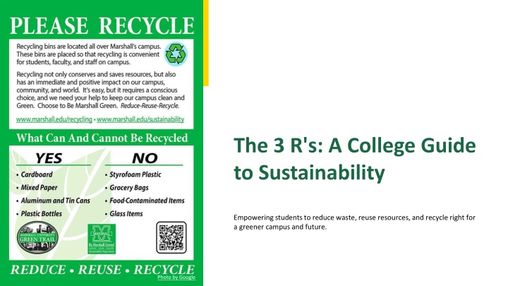 the 3 r s a college guide to sustainability