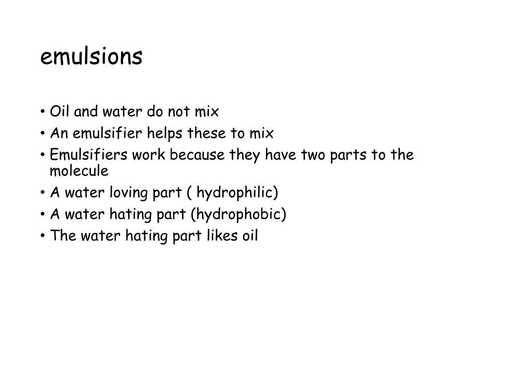 emulsions