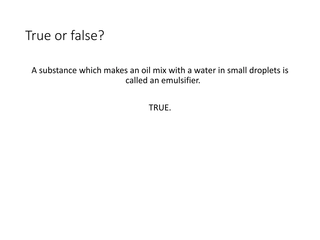 true or false 1