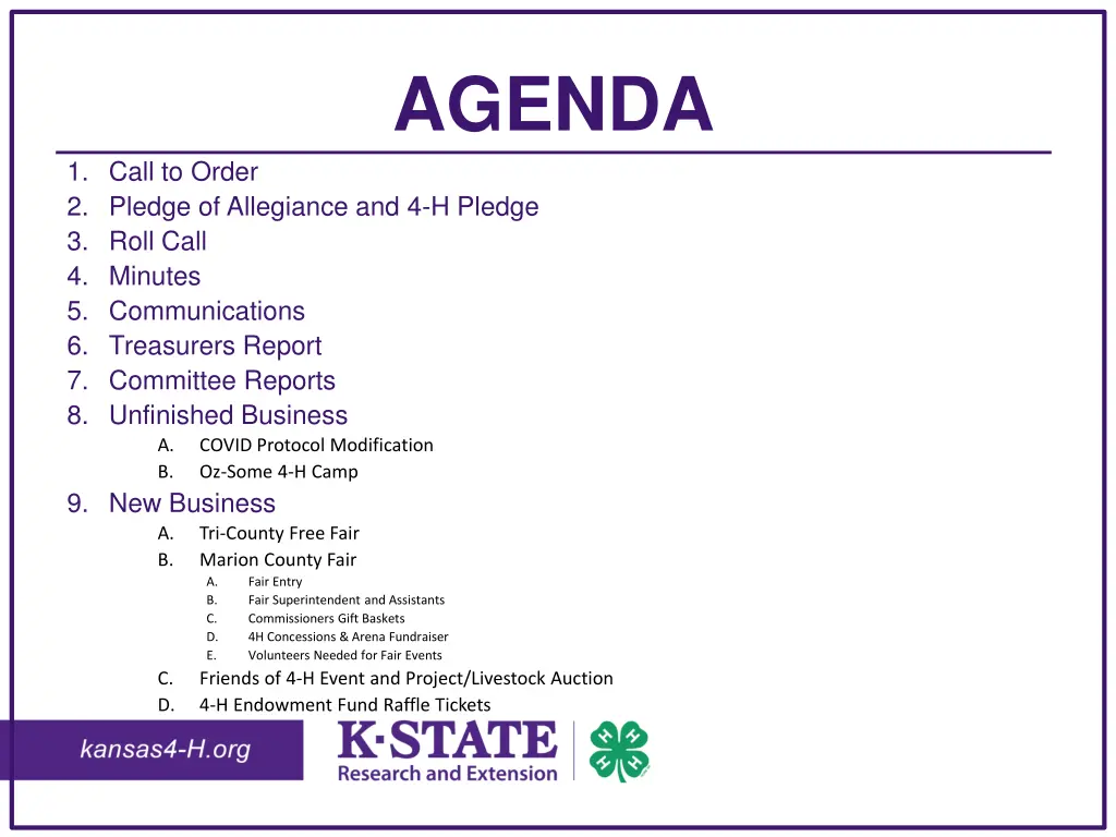 agenda