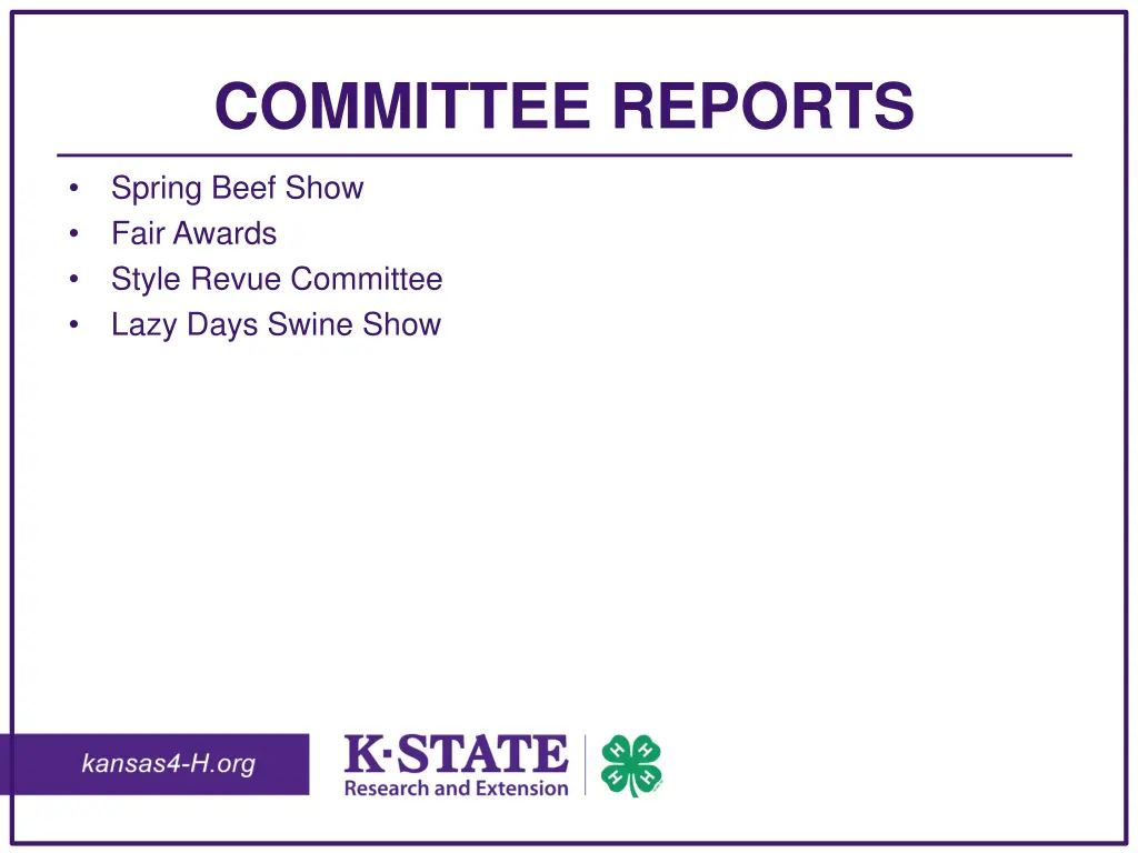 committee reports